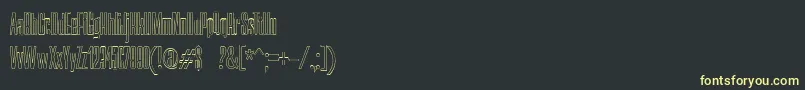 フォントNerettaOutline – 黒い背景に黄色の文字
