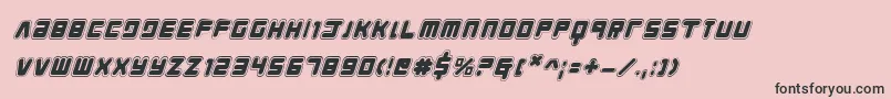 フォントYoungtechsai – ピンクの背景に黒い文字