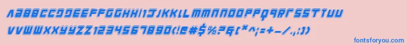 フォントYoungtechsai – ピンクの背景に青い文字