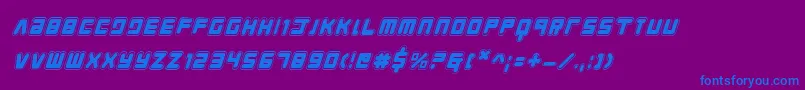 Youngtechsai Font – Blue Fonts on Purple Background