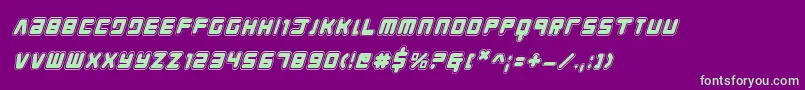 Youngtechsai Font – Green Fonts on Purple Background