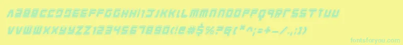 Youngtechsai-Schriftart – Grüne Schriften auf gelbem Hintergrund