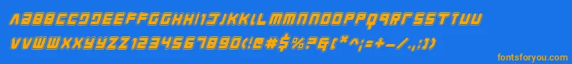 Youngtechsai Font – Orange Fonts on Blue Background