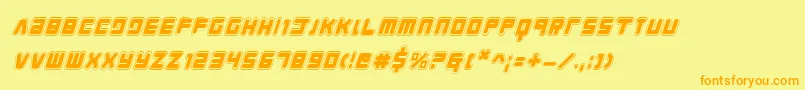 Youngtechsai-Schriftart – Orangefarbene Schriften auf gelbem Hintergrund