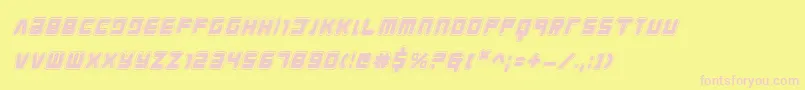 Fonte Youngtechsai – fontes rosa em um fundo amarelo