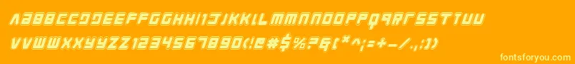 Youngtechsai Font – Yellow Fonts on Orange Background