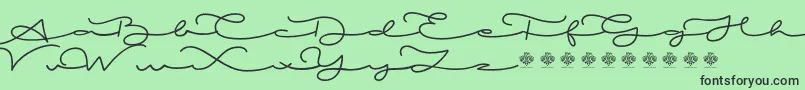 Czcionka MiamorDemo – czarne czcionki na zielonym tle