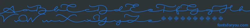 MiamorDemo-Schriftart – Blaue Schriften auf schwarzem Hintergrund