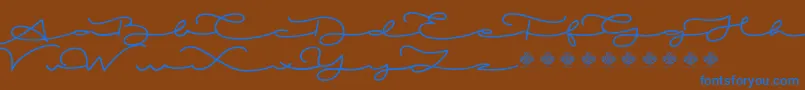 Czcionka MiamorDemo – niebieskie czcionki na brązowym tle