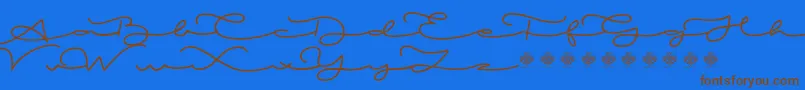 Czcionka MiamorDemo – brązowe czcionki na niebieskim tle