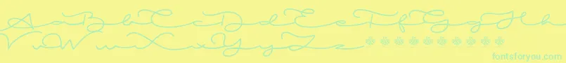 MiamorDemo Font – Green Fonts on Yellow Background