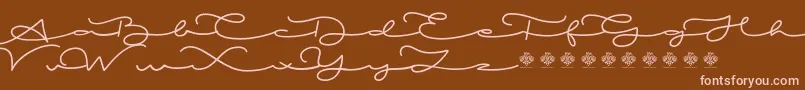 MiamorDemo-Schriftart – Rosa Schriften auf braunem Hintergrund