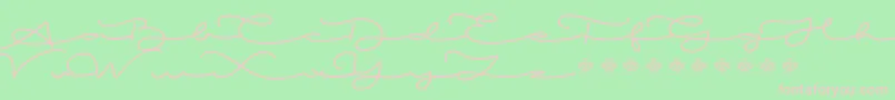 MiamorDemo-Schriftart – Rosa Schriften auf grünem Hintergrund