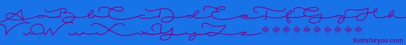 MiamorDemo Font – Purple Fonts on Blue Background