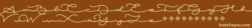 MiamorDemo Font – Yellow Fonts on Brown Background