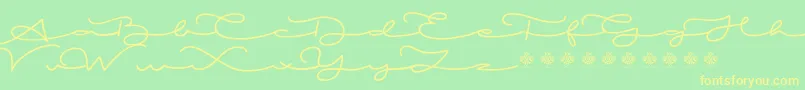 MiamorDemo-Schriftart – Gelbe Schriften auf grünem Hintergrund