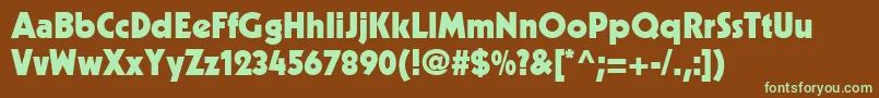 Шрифт KabelLtBlack – зелёные шрифты на коричневом фоне