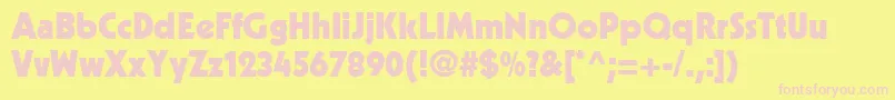 KabelLtBlack-fontti – vaaleanpunaiset fontit keltaisella taustalla