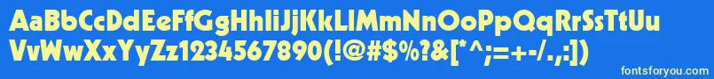 KabelLtBlack Font – Yellow Fonts on Blue Background