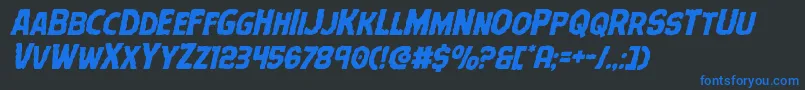 Terrorbabbleital Font – Blue Fonts on Black Background