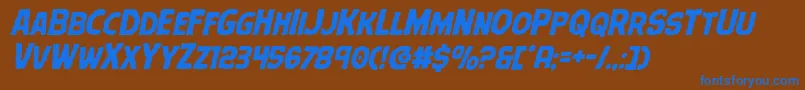 Terrorbabbleital Font – Blue Fonts on Brown Background