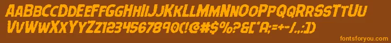 Terrorbabbleital Font – Orange Fonts on Brown Background