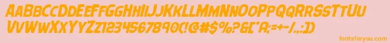 Terrorbabbleital Font – Orange Fonts on Pink Background
