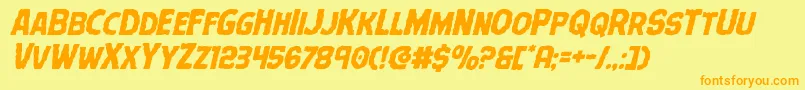 Terrorbabbleital Font – Orange Fonts on Yellow Background