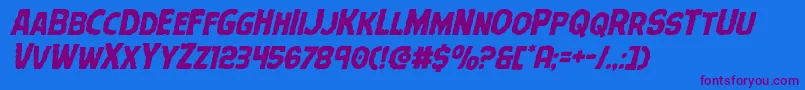 Terrorbabbleital Font – Purple Fonts on Blue Background