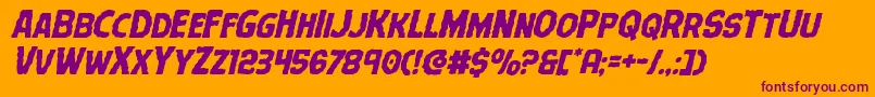 Terrorbabbleital Font – Purple Fonts on Orange Background