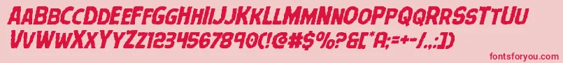 Terrorbabbleital Font – Red Fonts on Pink Background