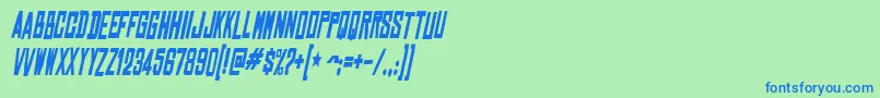 Weitere Informationen zur ChineserockscdBolditalic-Schriftart ChineserockscdBolditalic-Schriftart – Blaue Schriften auf grünem Hintergrund