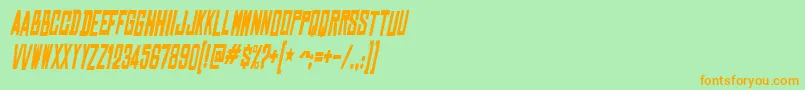 ChineserockscdBolditalic-Schriftart – Orangefarbene Schriften auf grünem Hintergrund