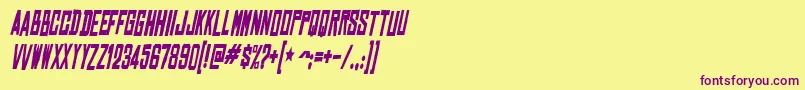ChineserockscdBolditalic-fontti – violetit fontit keltaisella taustalla