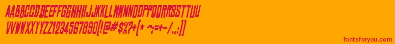 ChineserockscdBolditalic Font – Red Fonts on Orange Background