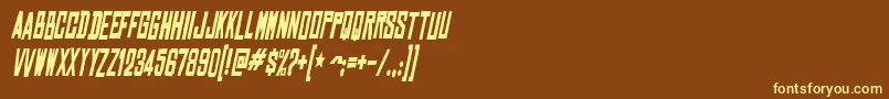 ChineserockscdBolditalic-fontti – keltaiset fontit ruskealla taustalla