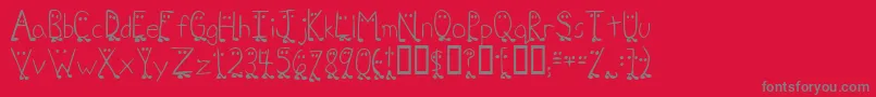 ZhangQa Font – Gray Fonts on Red Background