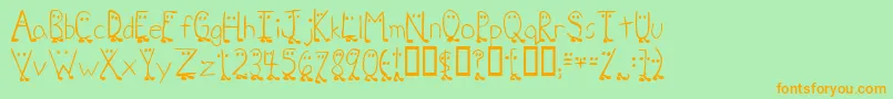 ZhangQa Font – Orange Fonts on Green Background