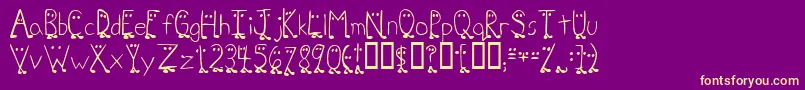 ZhangQa Font – Yellow Fonts on Purple Background