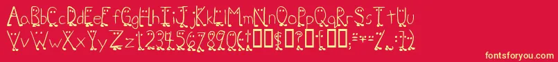 ZhangQa Font – Yellow Fonts on Red Background