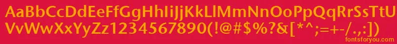 フォントStoneSansItcSemi – 赤い背景にオレンジの文字