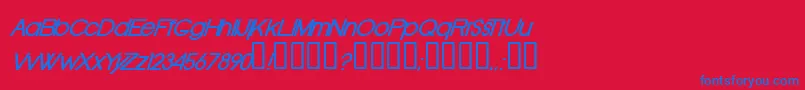 OldRepublicBolditalic Font – Blue Fonts on Red Background