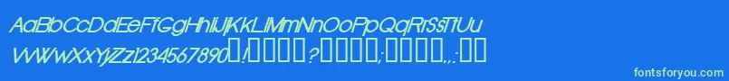 OldRepublicBolditalic Font – Green Fonts on Blue Background
