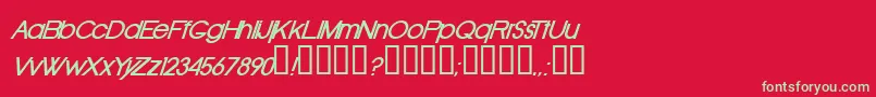 OldRepublicBolditalic Font – Green Fonts on Red Background