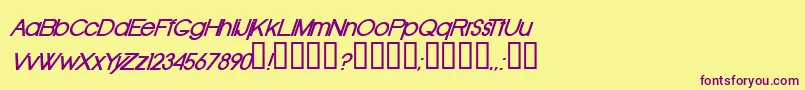 OldRepublicBolditalic Font – Purple Fonts on Yellow Background