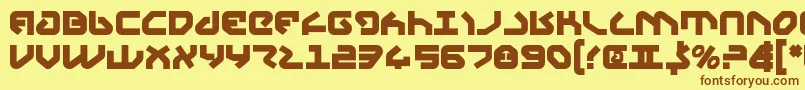 フォントYahrenBold – 茶色の文字が黄色の背景にあります。