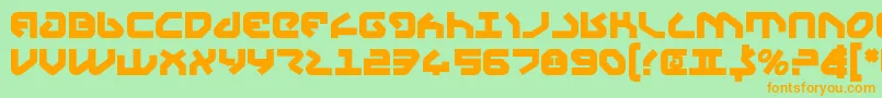 フォントYahrenBold – オレンジの文字が緑の背景にあります。