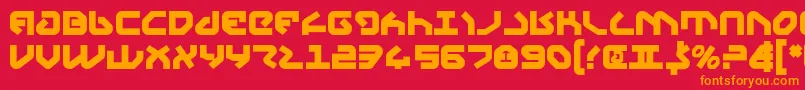 フォントYahrenBold – 赤い背景にオレンジの文字