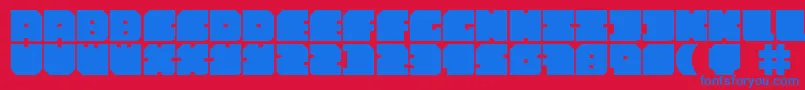 フォントPoolparty – 赤い背景に青い文字