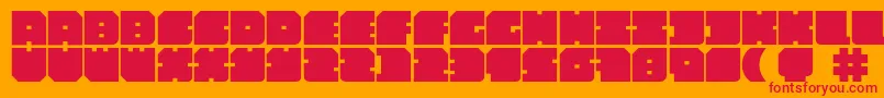フォントPoolparty – オレンジの背景に赤い文字